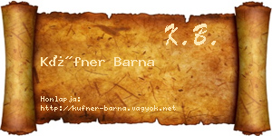 Küfner Barna névjegykártya