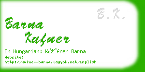 barna kufner business card